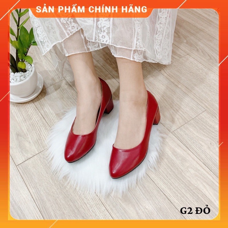 Giày Cao Gót Nữ Big Size 3 Phân Giày Búp Bê Đế Vuông Mũi Nhọn Hoàng Thanh G2