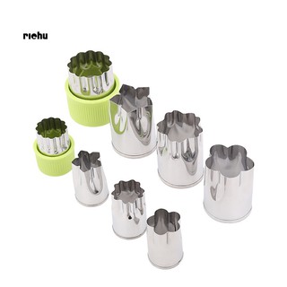 Ri_8Pcs Flower Shape Vegetable Fruit Cake Biscuit Cookie Cutter Mold Kitchen Tool