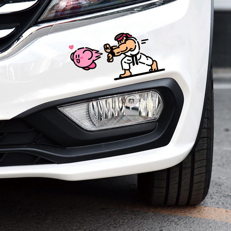 Kirby &amp; KOF Sticker Dán xe máy chống thấm nước Decal trang trí kính chắn gió