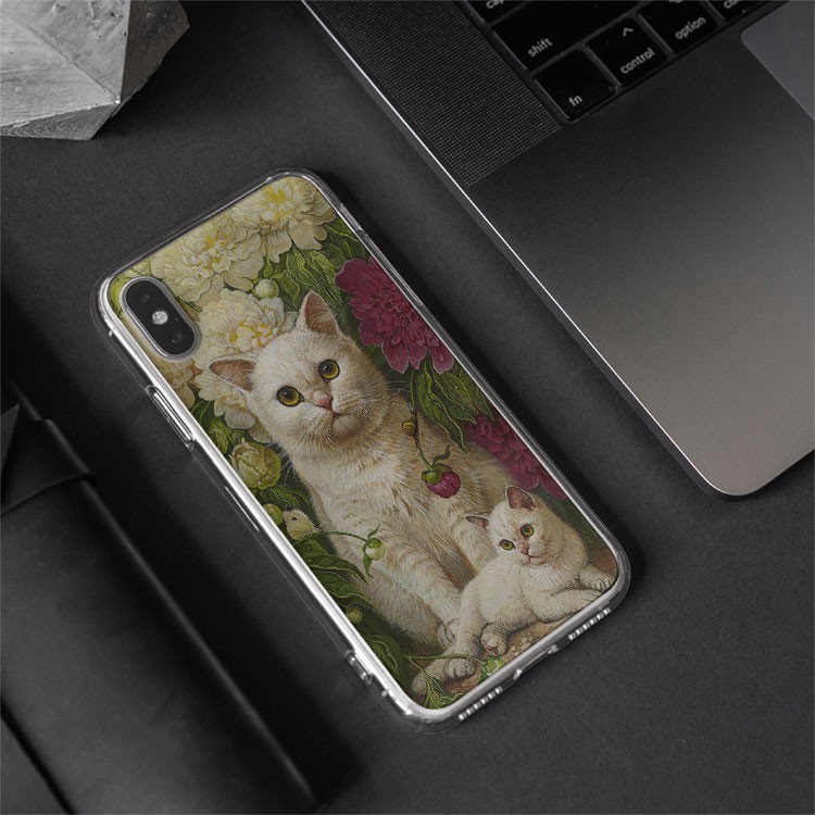 Vỏ ốp mèo nữ tính ốp điện thoại đẹp Bee Case Hàng cao cấp cho các loại Iphone CAT20210079