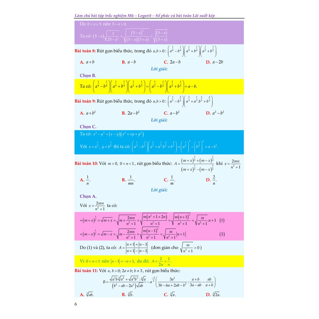 Sách - Làm Chủ Bài Tập Trắc Nghiệm Mũ - Logarit - Số Phức Và Bài Toán Lãi Suất Kép