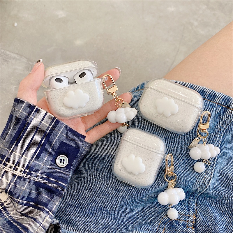 Vỏ Bảo Vệ Hộp Sạc Tai Nghe AirPods Pro 1 2 3 Bằng TPU Hình Đám Mây Dễ Thương