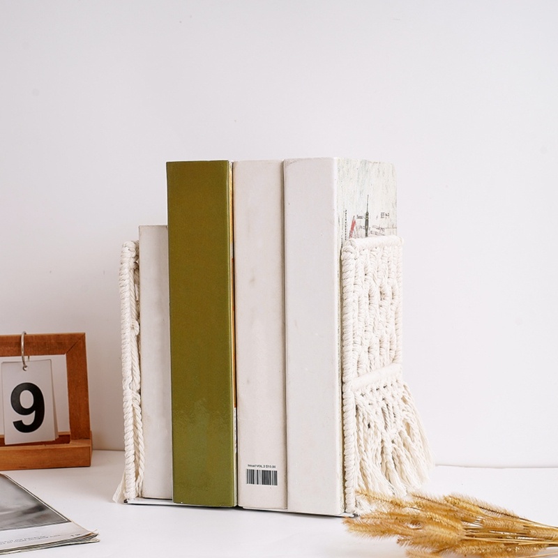 Kệ Sách Cuối Cuốn Sách Bằng Dây Thừng Cotton Siêu Cotton Chống Trượt Trang Trí Thủ Công Cuối Cùng Sách Và Trang Trí Thanh Lịch E