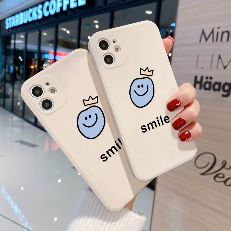 Ốp Điện Thoại Hình Mặt Cười Dễ Thương Cho iphone 13 Pro Max iphone 11 12 Pro XS 7 8 Plus
