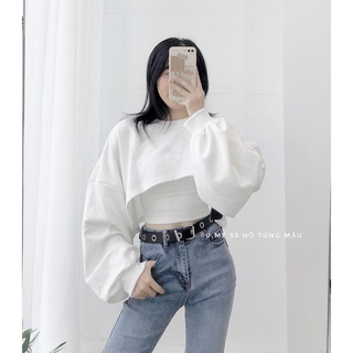 Set áo croptop kèm áo 2 dây