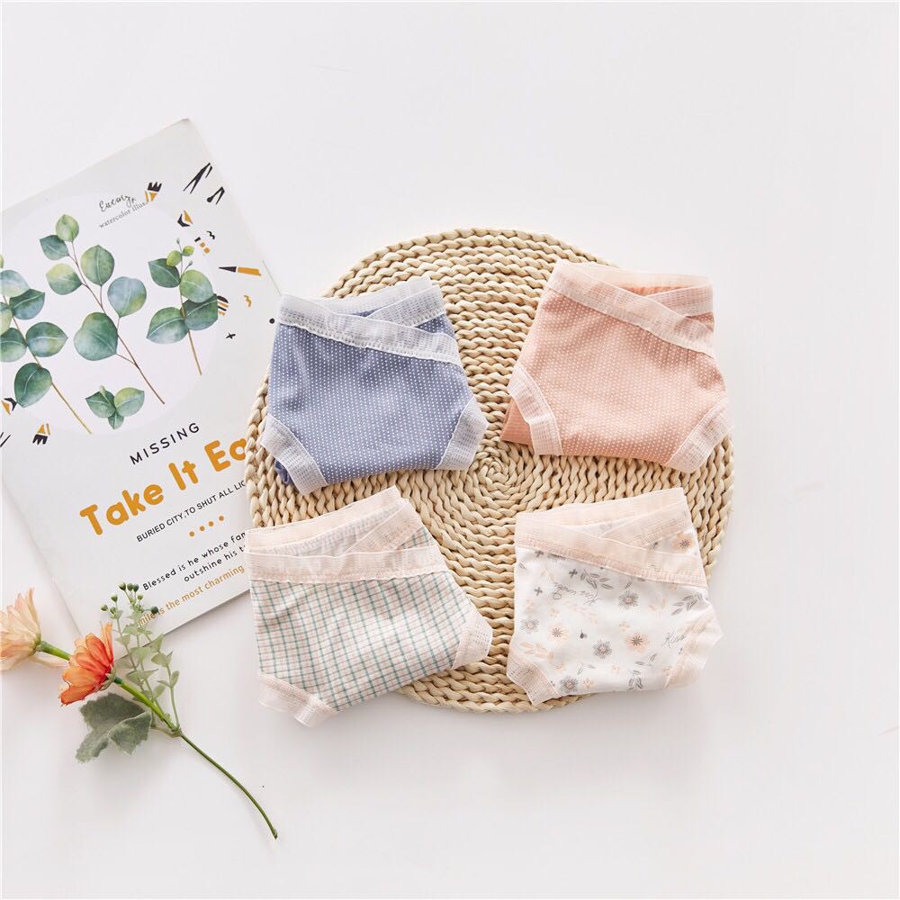 SET 4 QUẦN LÓT BẦU họa tiết và sau sinh cạp chéo chất modal mát nhẹ kháng khuẩn cho các mẹ bầu 85kg