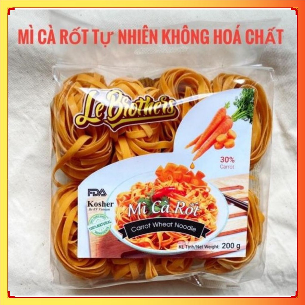 Mì rau củ🥕 Cà rốt🥕 Làm Từ 100% rau củ sạch/Không phẩm màu/Không hóa chất/Khối lượng 200G/Bún khô Duy Anh Food