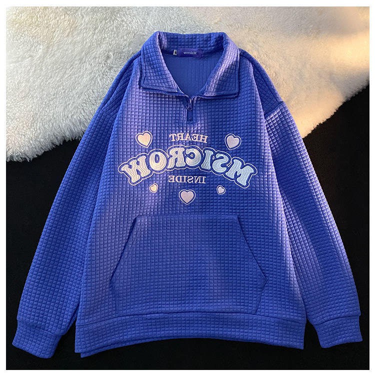 Áo Sweater cổ Polo dáng rộng phong cách thời trang hàn quốc