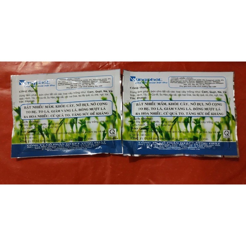phân bón siêu vi lượng siêu bật chồi/ siêu ra hoa đậu trái gói 30g