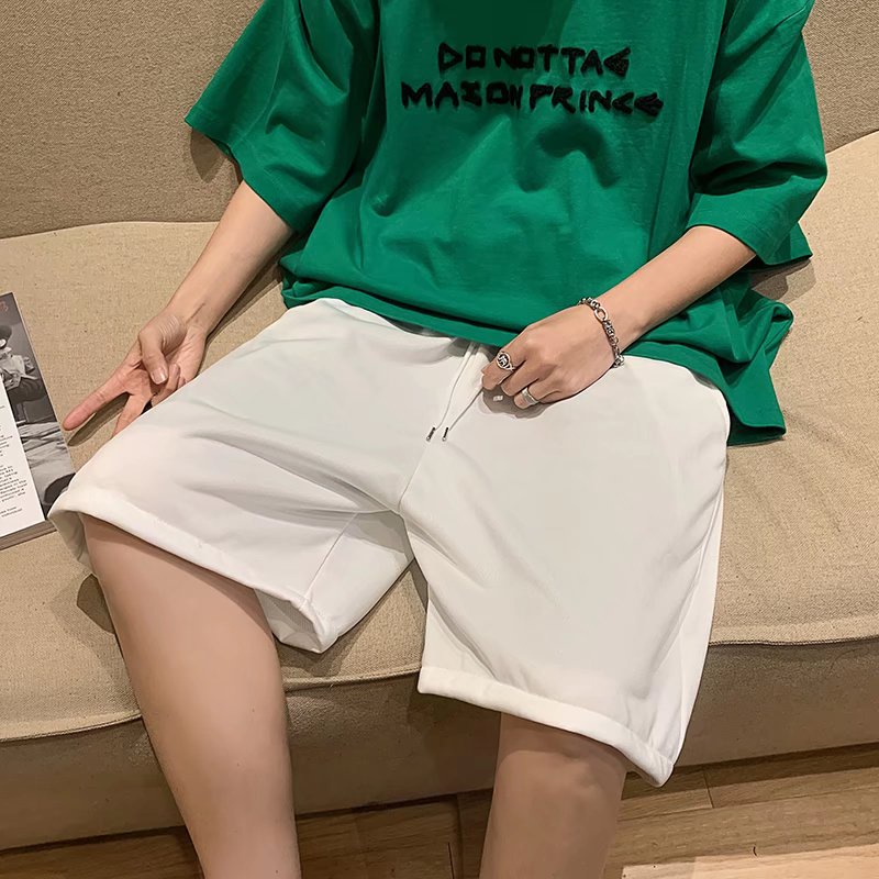 【M-5XL】Quần Thể Thao Ngắn Màu Trơn Thời Trang Unisex Chất Lượng Cao Phong Cách Hàn Quốc dây rút simple couple clothes