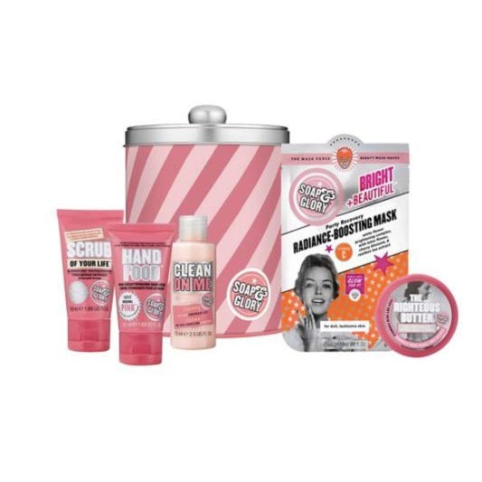 Hộp quà tặng dưỡng thể SOAP &amp; GLORY Original Pink Collection-Tin 5 món travel size