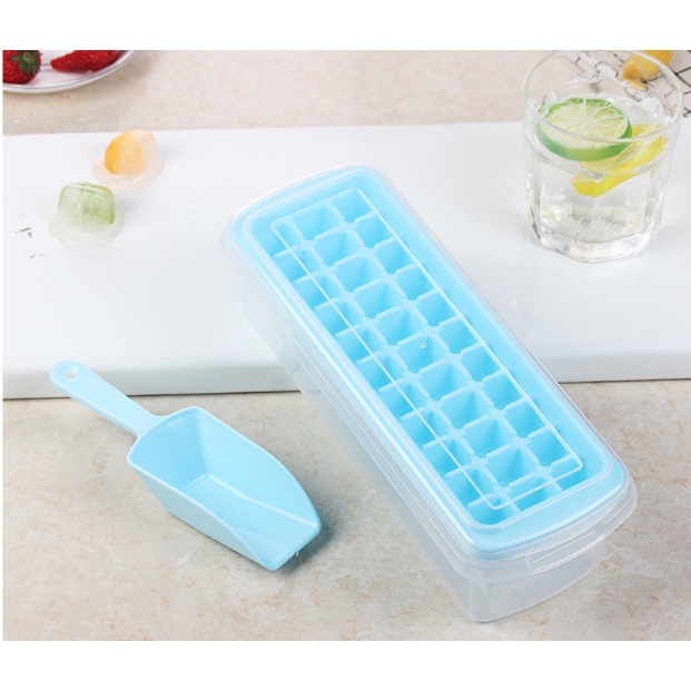 Khay đá có hộp và đồ xúc đá, 33 viên