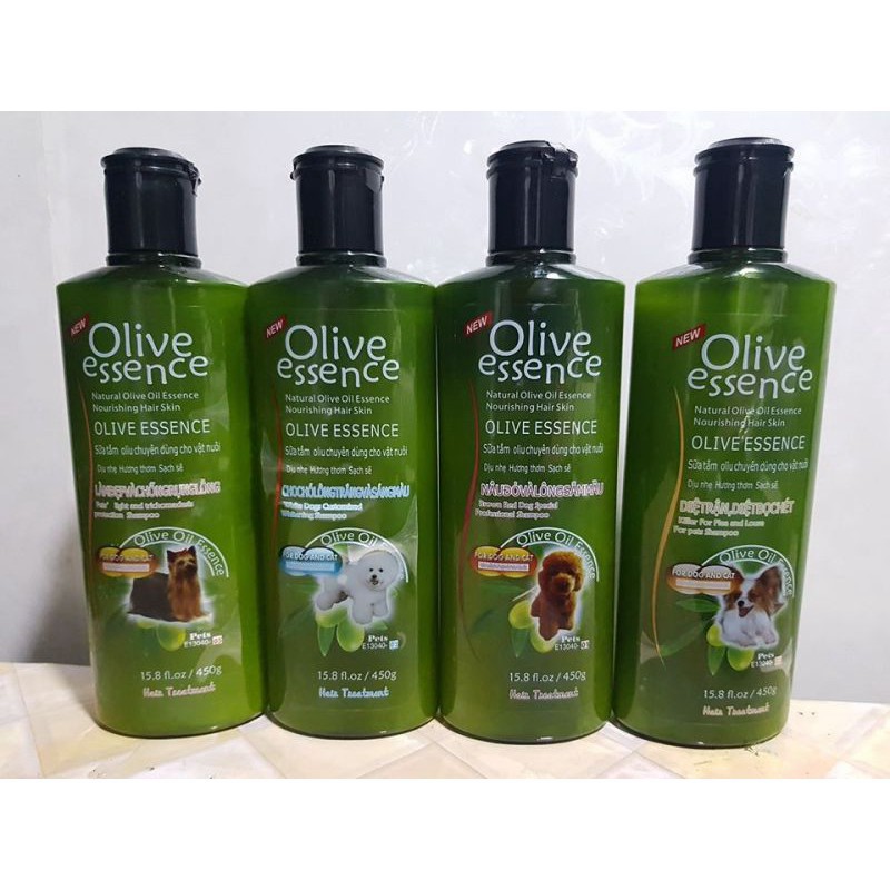 Sữa tắm cho chó giúp mượt lông chống rụng lông tinh dầu oliu olive essence - Long Vũ Pet Food