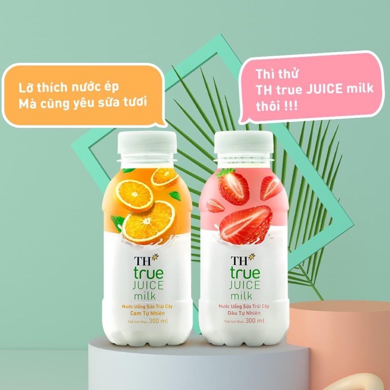 NƯỚC UỐNG SỮA TRÁI CÂY TỰ NHIÊN TH-TRUE JUICE MILK 300ML