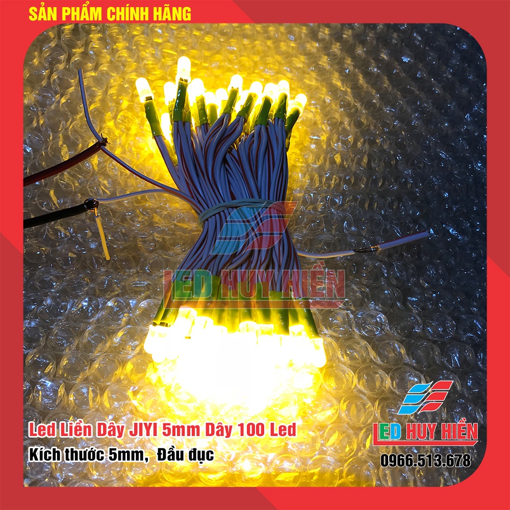 Led liền dây JIYI dây 100 Led màu vàng, Led liền dây JIYI dây đồng màu vàng
