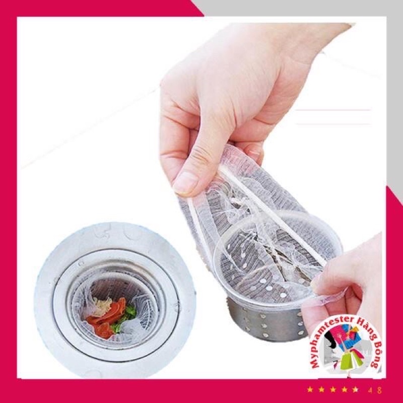 Combo 100 túi lọc rác, lọc thức ăn thừa thông minh cho bồn rửa chén bát