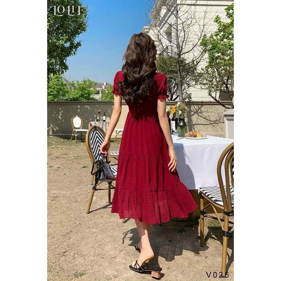 Đầm Nữ Đẹp❤Đầm Dự Tiệc Thiết Kế Tay Nhún Tầng Xòe Đẹp Xuất Sắc Hanaki HNK315 | BigBuy360 - bigbuy360.vn