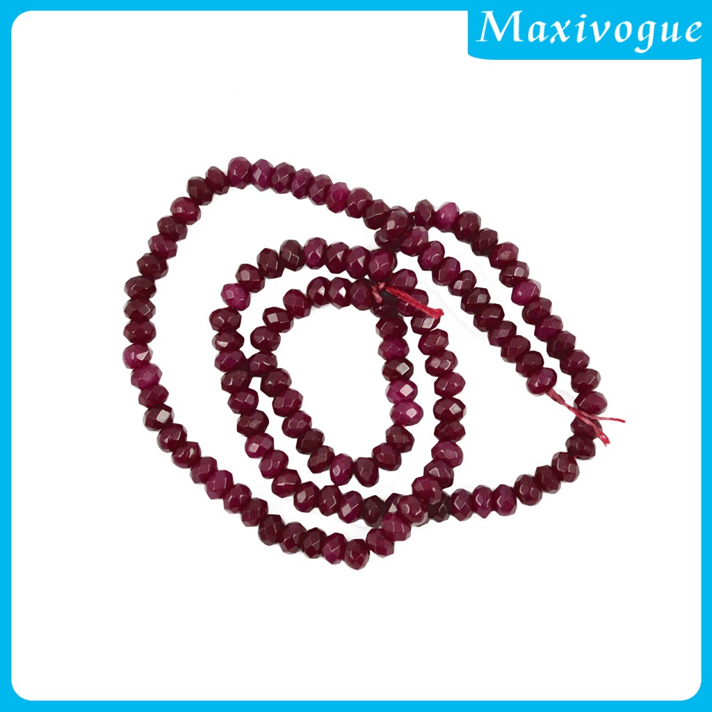 Chuỗi hạt đá ruby tự nhiên 2x4mm dài 15''