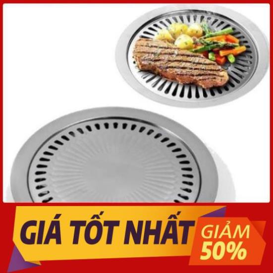 Vỉ nướng Inox - Nấu được bếp hồng ngoại  - bếp than -bếp ga _Khay nướng thịt