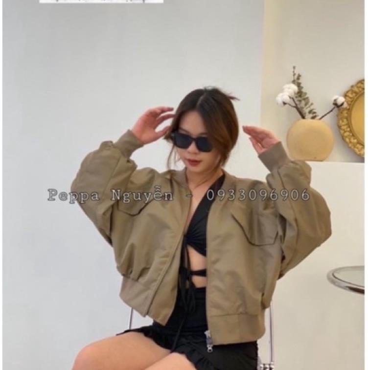 Áo khoác bomber PO gió dù 2 lớp thêu T