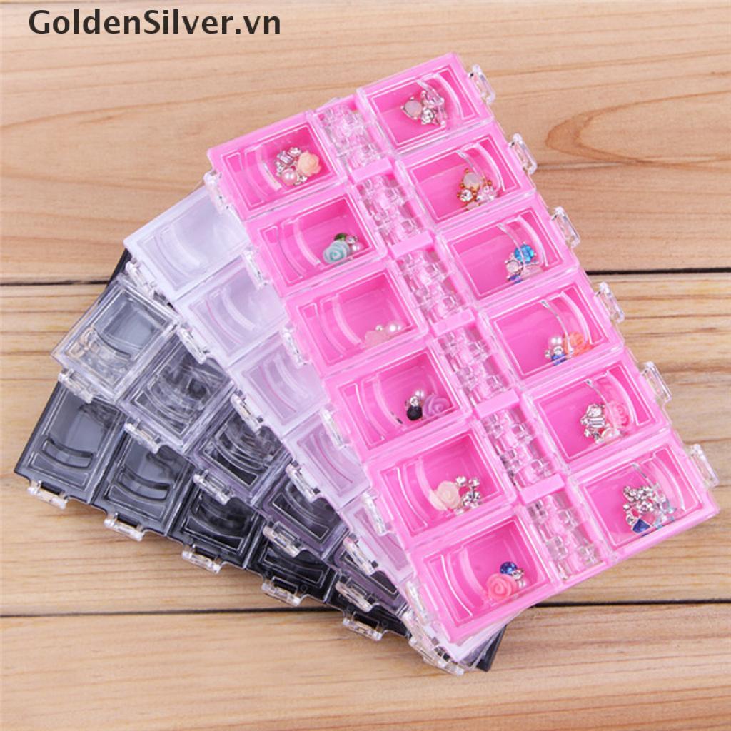 [Hàng mới về] Hộp nhựa 12 ngăn đựng trang sức / phụ kiện trang trí móng nghệ thuật