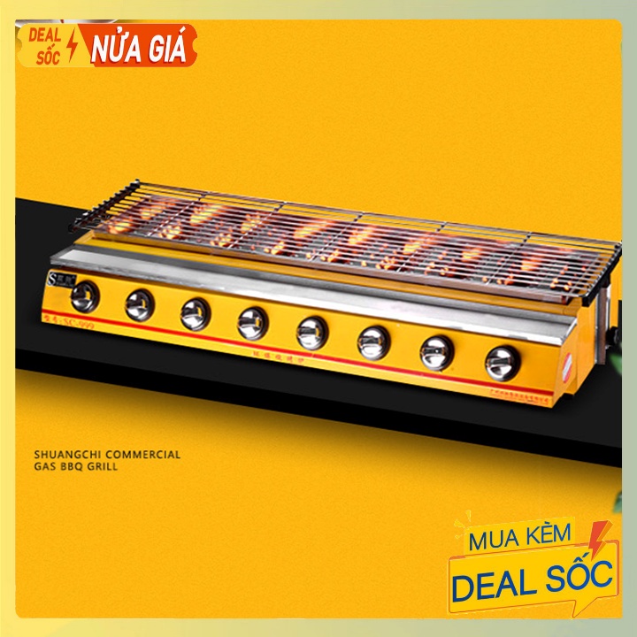 Bếp nướng bằng gas chuyên hải sản, nướng thịt bbq 8 đầu đốt dài ETON ET-K288