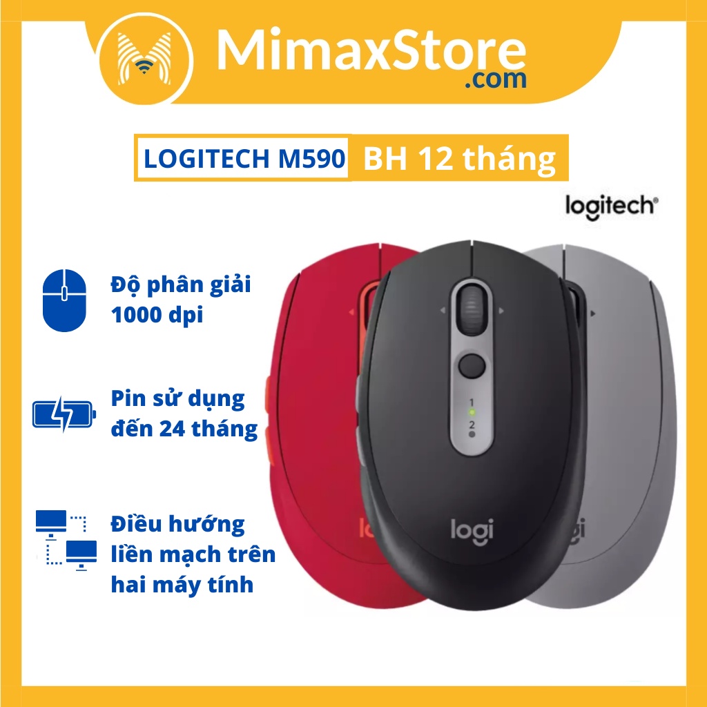 [Hỏa Tốc - HCM] Chuột Không Dây LOGITECH M590 - Nhiều Màu | Bảo Hành 12 Tháng | Hàng Chính Hãng | Mimax Store