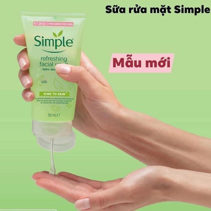 Sữa Rửa Mặt Simple dạng gel Kind To Skin Refreshing Facial Wash 150ml