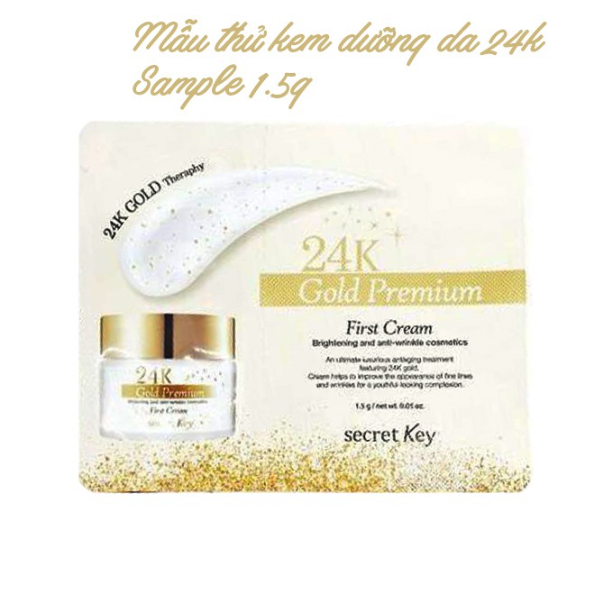 [Sample] Kem dưỡng trắng da chống lão hóa từ tinh chất vàng 24K Secret Key 24K Gold Premium First Cream 1.5g