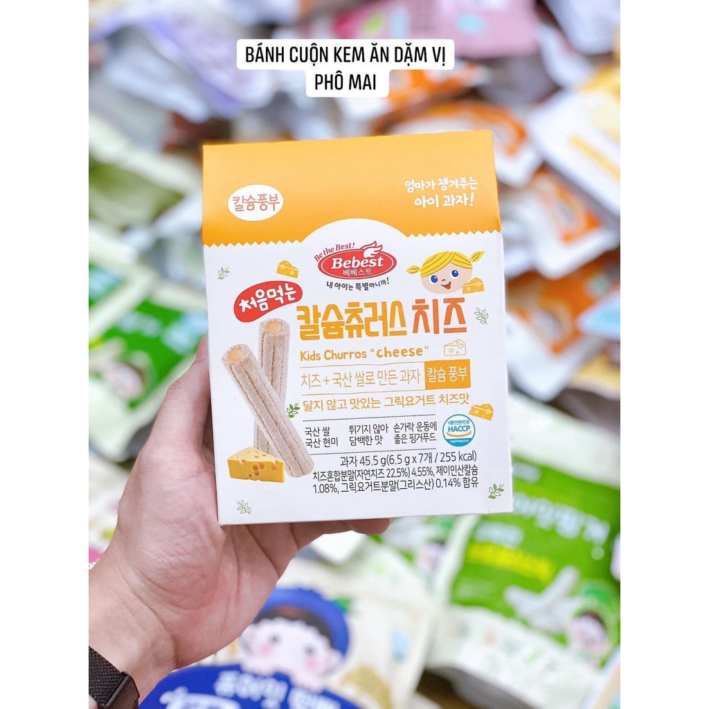Bánh ăn dặm hình ống nhân kem Bebest Hàn Quốc cho bé từ 9 tháng - Gerber2019 (date t8/2023)