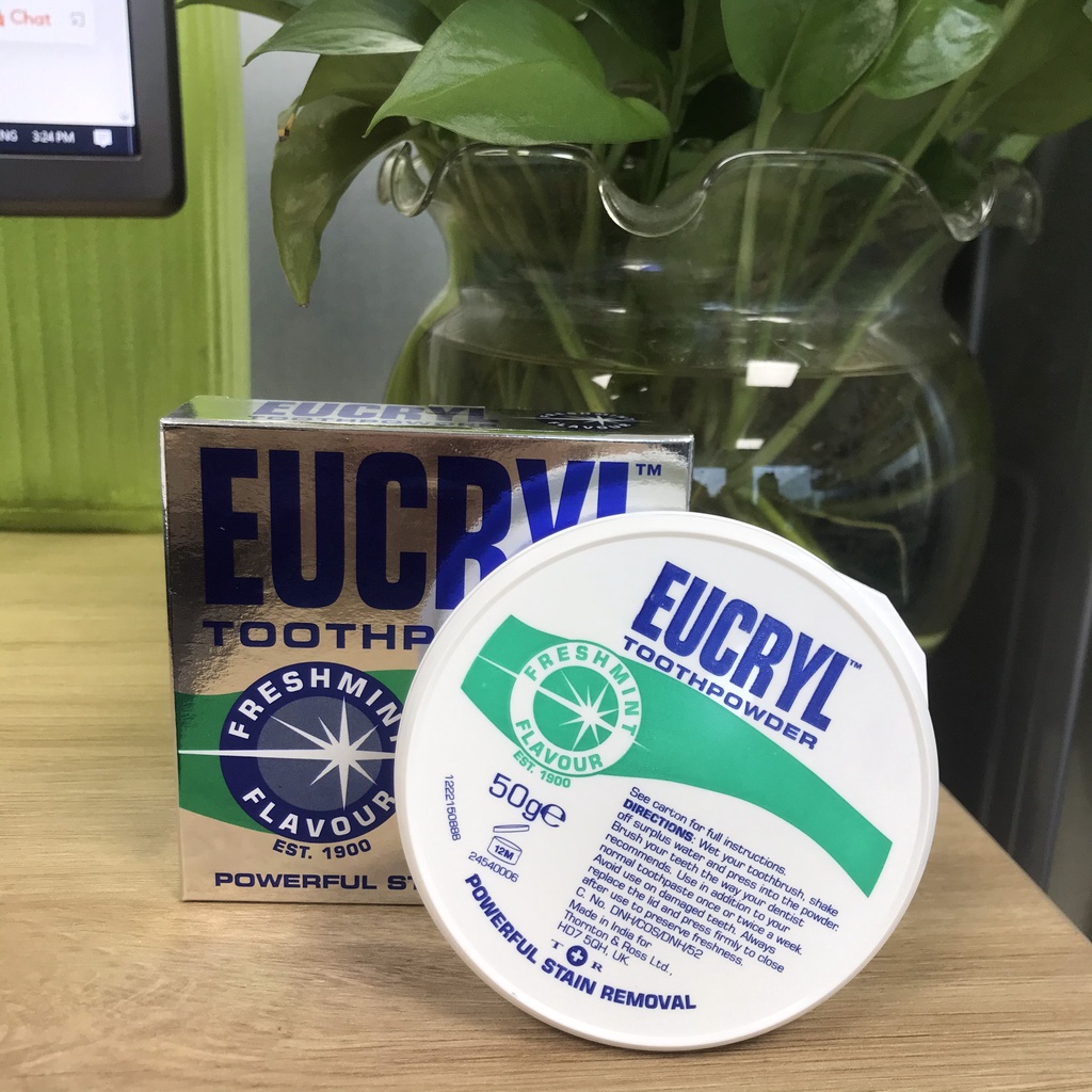 [Mã COSDAY giảm 8% đơn 150K] Bột trắng răng EUCTYL Freshmint Flavour Toothpowder 50g - bột tẩy trắng răng hương bạc hà