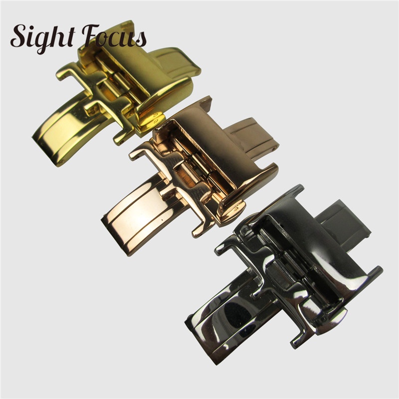 12 14 16 18 20mm Stainless Steel Butterfly Buckle for Longines Master Leather Watch Band Folding Cla