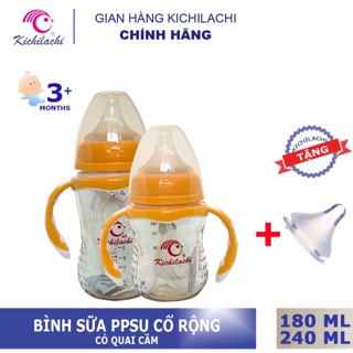 Bình sữa cổ rộng PPSU Nhật cao cấp (tặng núm và van chống sặc)