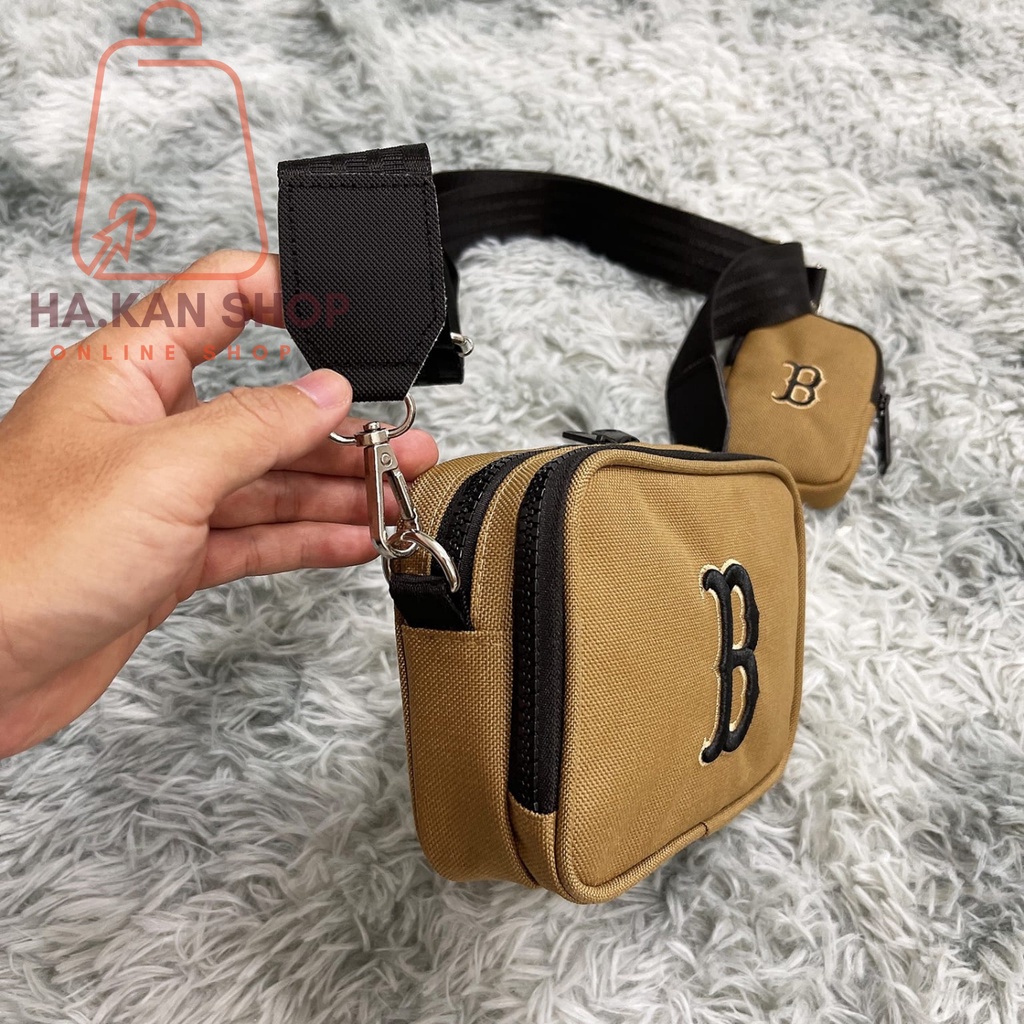 💞Túi Đeo Chéo MLB MONOGRAM JACQUARD MINI CROSSBODY BAG BROWN KÍCH THƯỚC 18CM×15CM×11.5CM