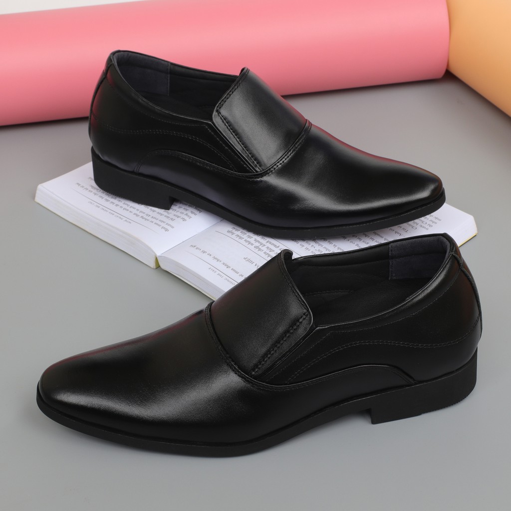 Giày lười nam da bò độn đế tăng chiều cao 7cm - GC1den | BigBuy360 - bigbuy360.vn