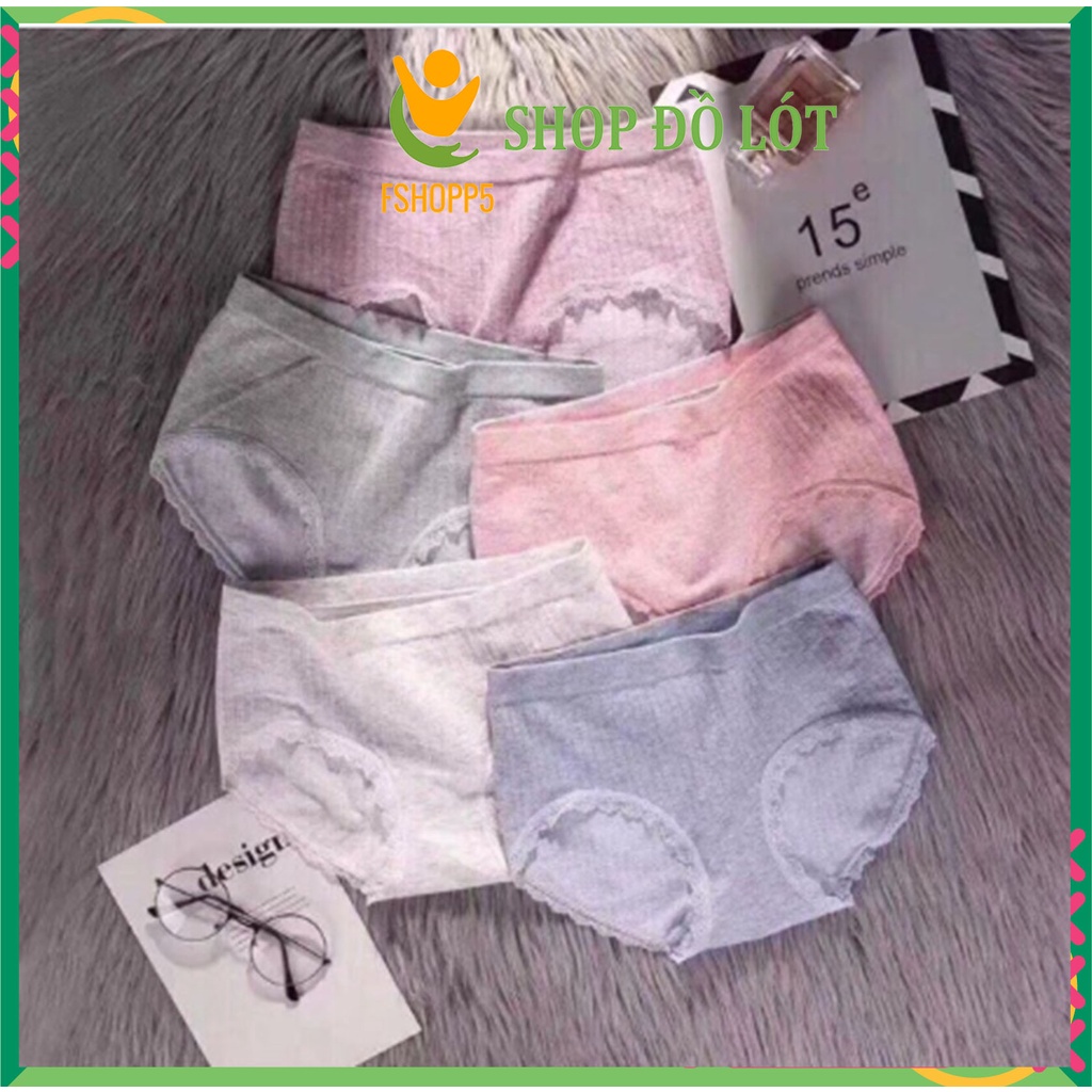 SET 3 Quần Lót Cotton Kháng Khuẩn  Mềm Mại Màu TrơnThoải Mái Cho Nữ LOTNU05
