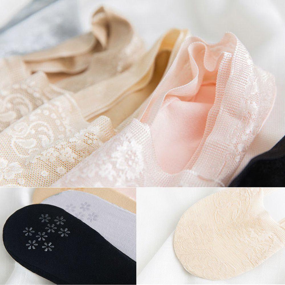 Đôi Vớ Thuyền Chống Trượt Phối Ren Hoa Thời Trang