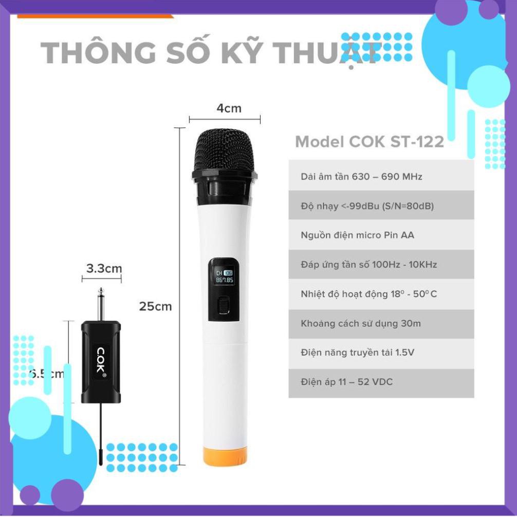 Micro Không Dây COK ST-122  - CHÍNH HÃNG -  Bảo hành 12 tháng - 1 đổi 1 trong vòng 7 ngày