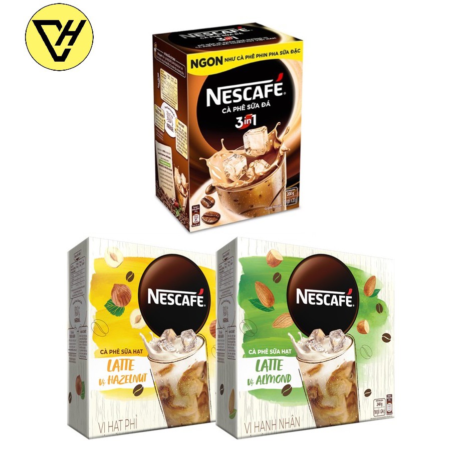 Cafe Nescafe Hạt Phỉ & Hạnh Nhân hộp 10 gói (240g/hộp)