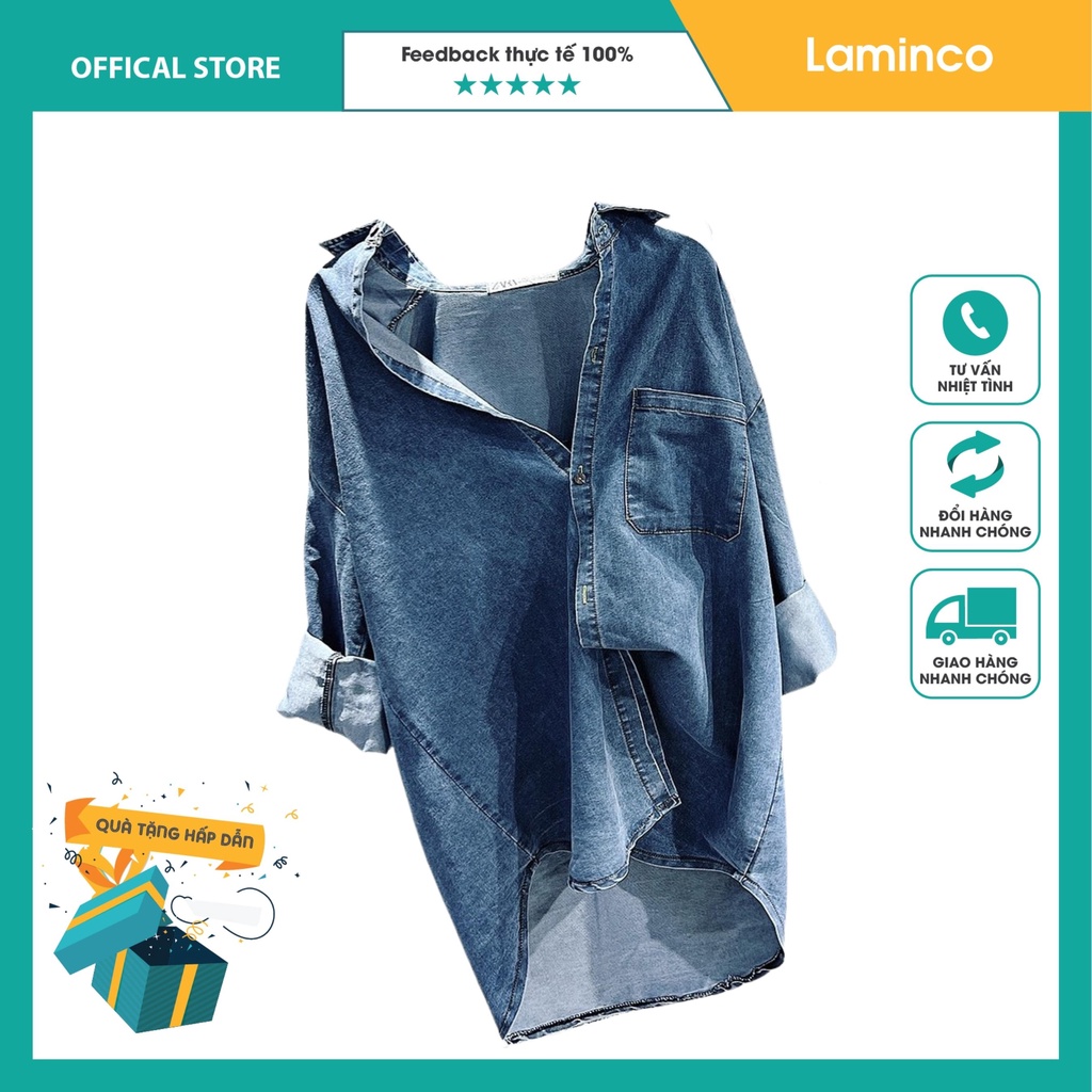Áo sơ mi bò chống nắng nữ dài tay, khoác jean denim JACWATER
