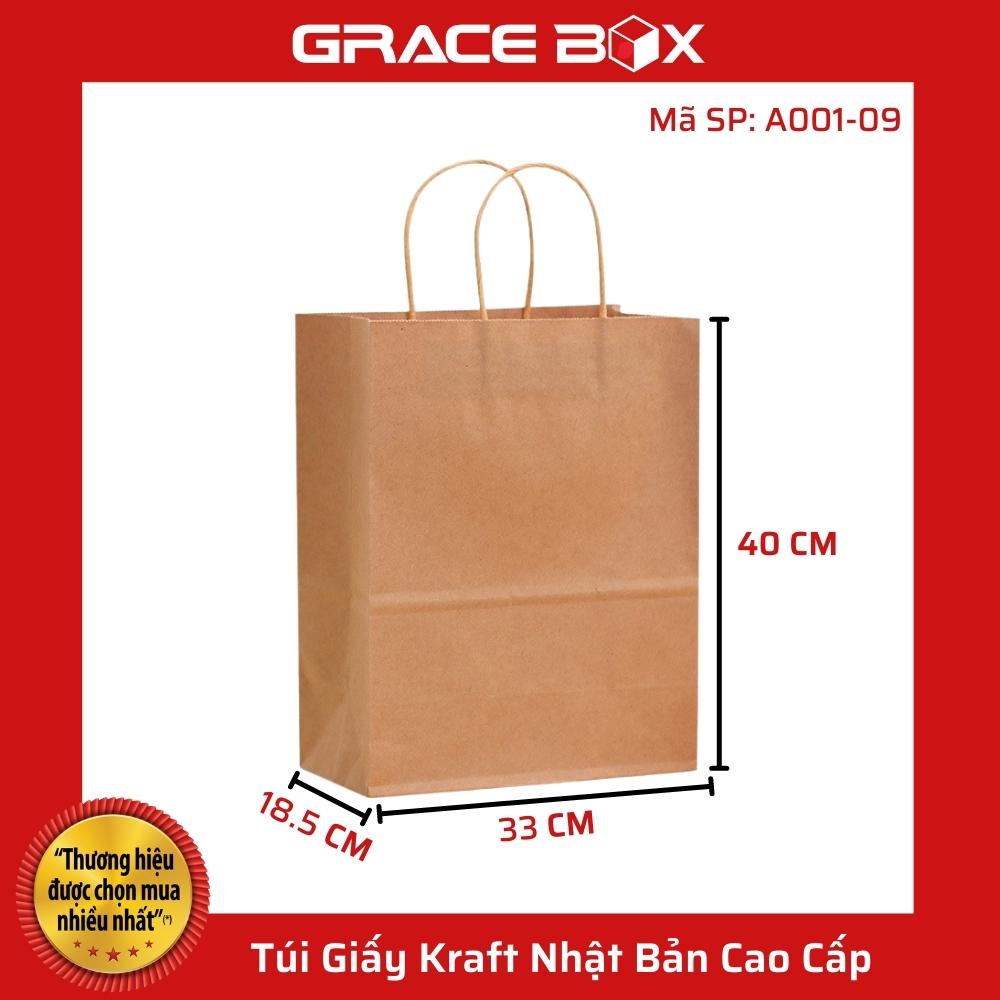 {Giá Sỉ} Túi Giấy Kraft Nhật Bản Cao Cấp - Size 33 x 8.5 x 40 cm - Màu Nâu - Siêu Thị Bao Bì Grace Box