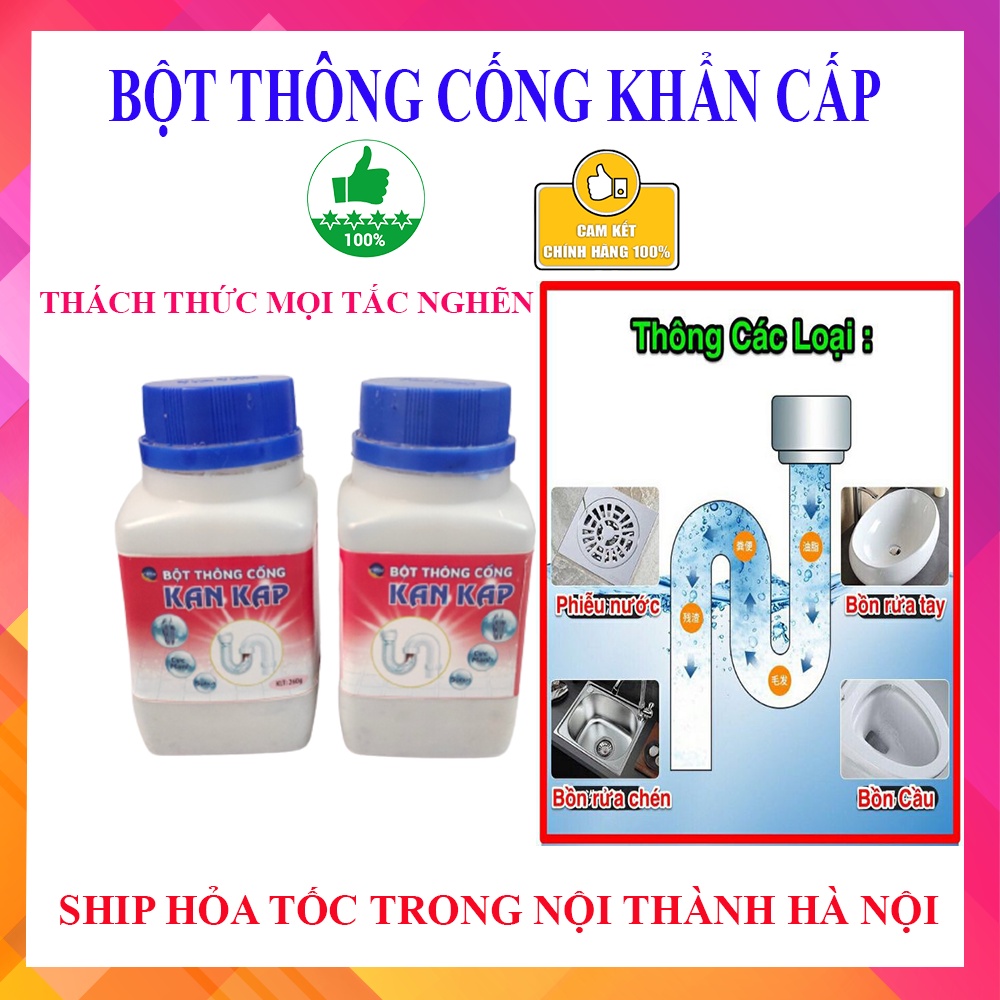 Bột Thông Cống Cực Mạnh Thông Ngay Sau 5 Phút, Bột Thông Bồn Cầu 260g Hiệu Quả Tức Thì, Bột Thông Tắc Cống Tốt Nhất.