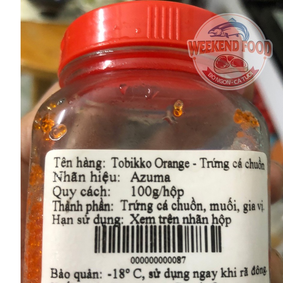 [Hàng chuyên dùng] Trứng cá chuồn Tobiko màu cam (orange) - Hộp nhỏ 100 gram tiện dụng