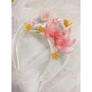 Mấn bờm cô dâu đính hoa lá ren