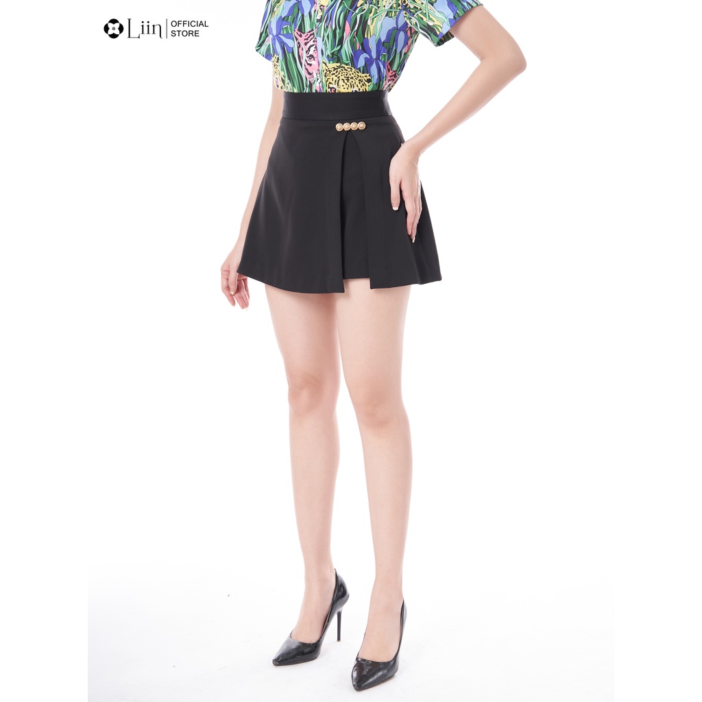 Chân váy nữ ngắn linbi thiết kế trẻ trung đính đai charm form dáng chữ a trẻ trung, cá tính liin clothing J4344