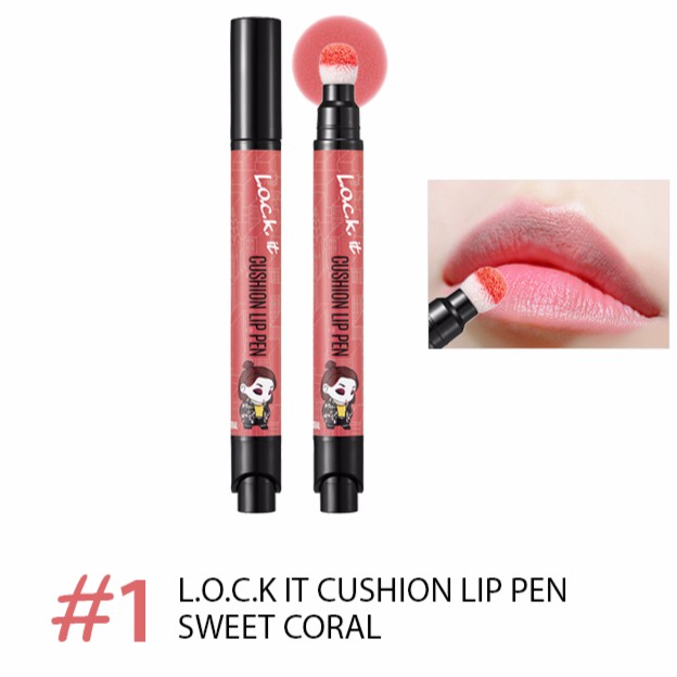 (Hàng Mới Về) Son Môi Air Cushion L.O.C.K It Màu Sắc Ngọt Ngào Phong Cách Hàn Quốc (No.1 - Coral) | BigBuy360 - bigbuy360.vn