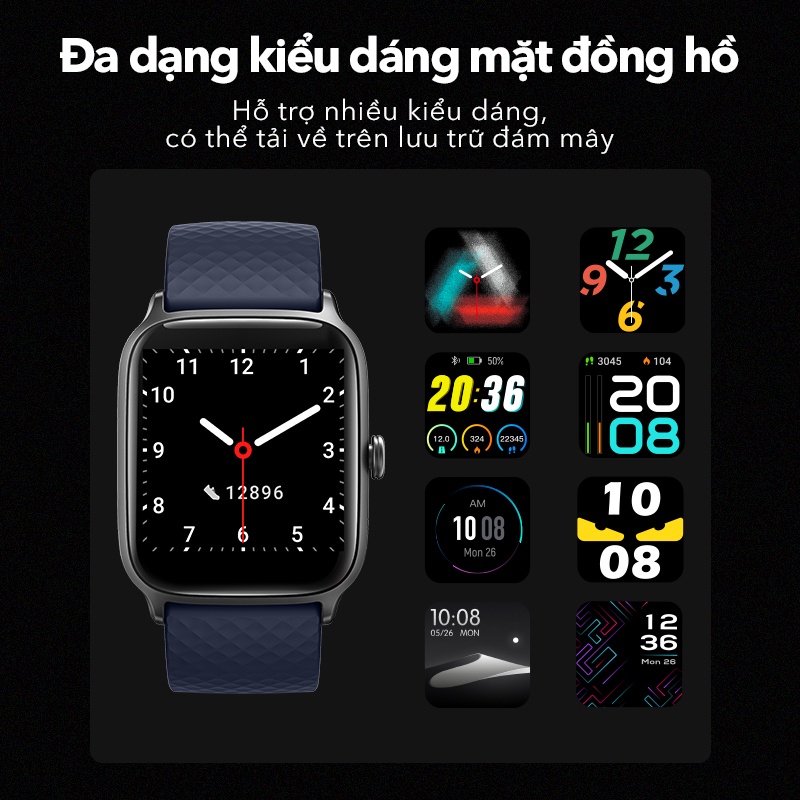 Đồng Hồ Thông Minh ACOME Smart Watch S1 Tiện Ích Chống Nước Nhận Thông Báo Thay Hình Nền Theo Dõi Sức Khỏe Chống Nước