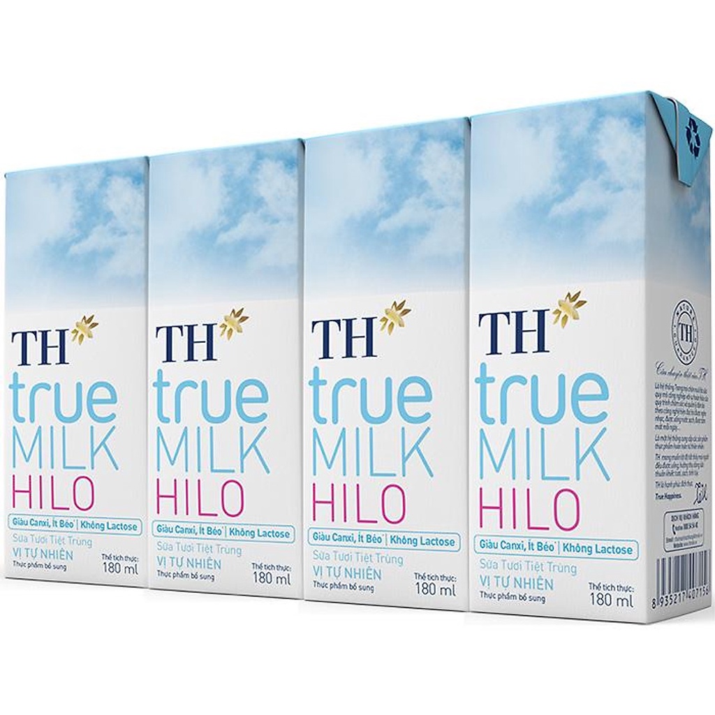 SỮA TÁCH BÉO HILO TH VỈ 4 HỘP X 180ML