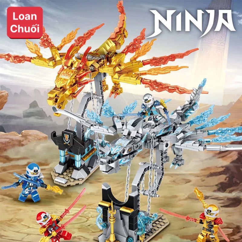 Lego Ninjago- Rồng Địa Ngục-Chim Ưng Của Chúa Tể Gamadon 495/439 pcs kèm sách hướng dẫn- ảnh/ video thật.