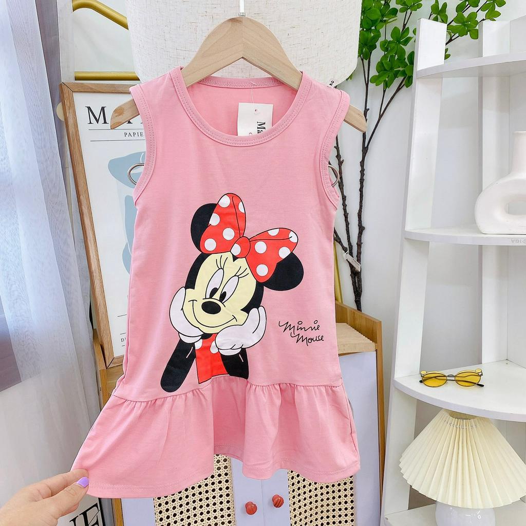 Váy ba lỗ 2 tầng in hình 5D chuột mickey